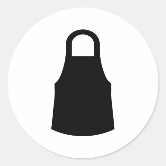 Chef schort silhouet ronde sticker (Voorkant)