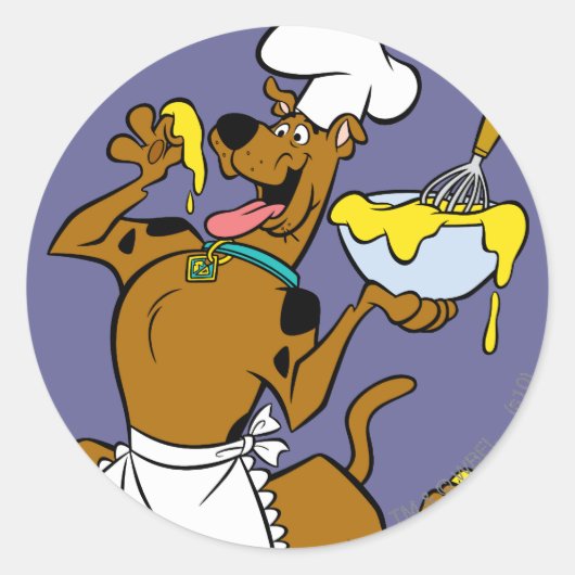 Chef Scooby-Doo Thanksgiving Ronde Sticker (Voorkant)