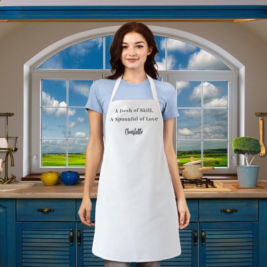 Chef script kookvaardigheid liefde slogan schort
