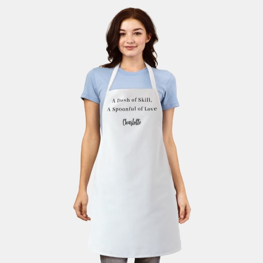 Chef script kookvaardigheid liefde slogan schort (Gedragen)