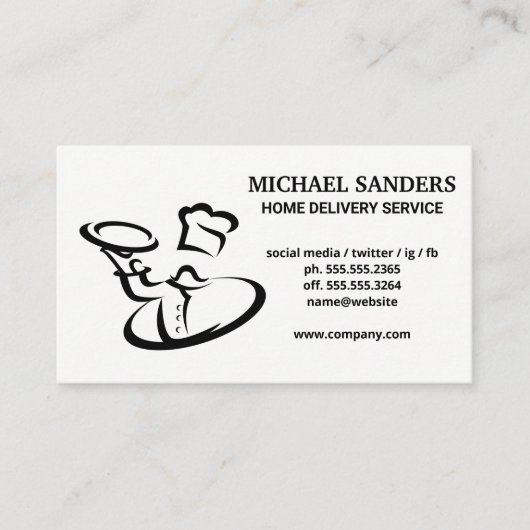 Chef Servin Food | Catering | Leveringsdienst Visitekaartje (Voorkant)