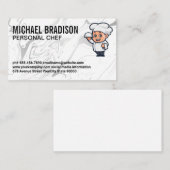 Chef Serving Food Logo | Liquid Silver Background Visitekaartje (Voorkant / Achterkant)