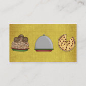 Chef Serving Hot Pizza Visitekaartje (Achterkant)