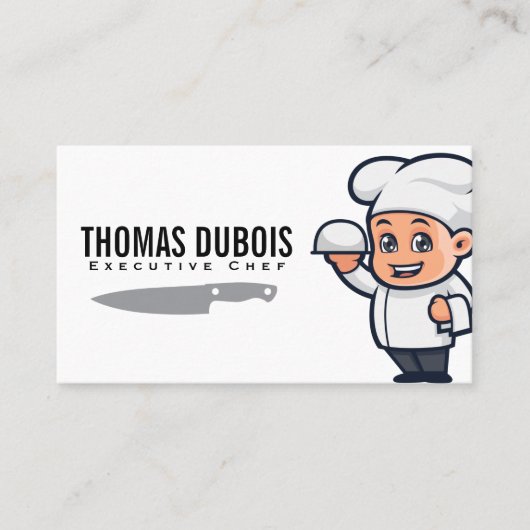 Chef Serving Platter | Chef Knife Visitekaartje (Voorkant)