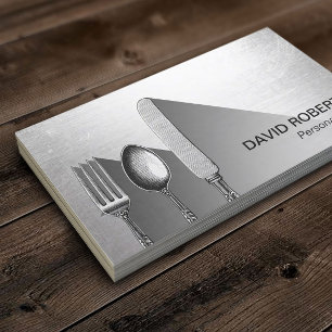 Chef Silverware Catering Modern Silver Visitekaartje