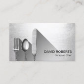Chef Silverware Catering Modern Zilver Visitekaartje (Voorkant)