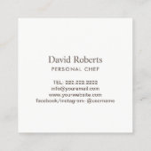 Chef  Silverware Logo Event Catering Vierkante Visitekaartje (Achterkant)