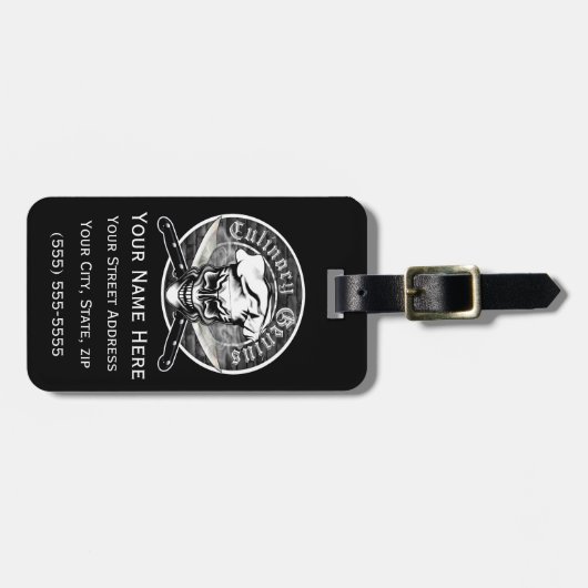 Chef Skull 1 Bagagelabel (Voorkant horizontaal)