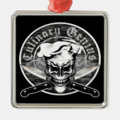 Chef Skull 1 Metalen Ornament (Voorkant)