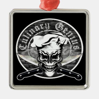 Chef Skull 1 Metalen Ornament
