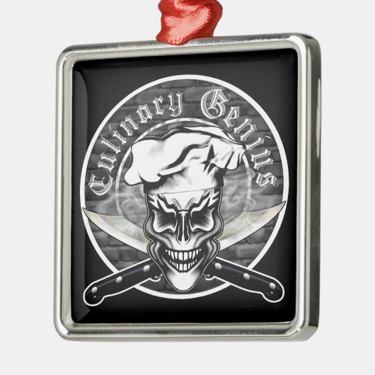 Chef Skull 1 Metalen Ornament (Links)