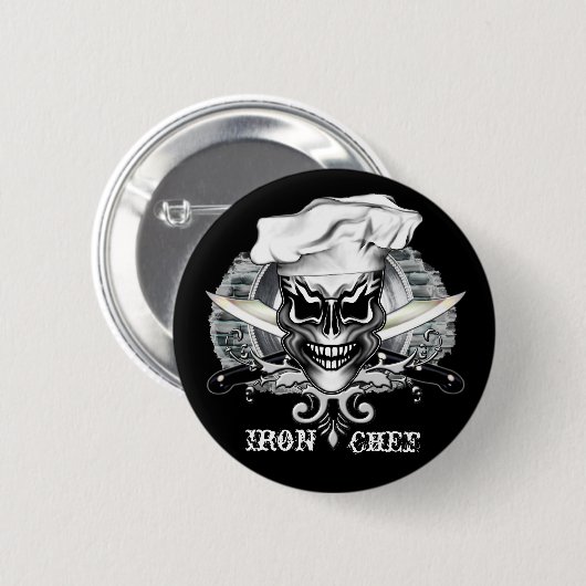 Chef Skull 1 Ronde Button 5,7 Cm (Voorkant /achterkant)