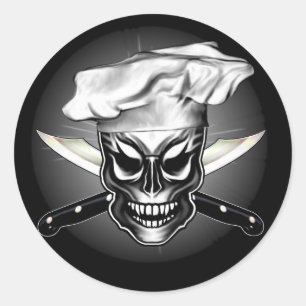 Chef Skull 1 Ronde Sticker