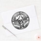 Chef Skull 3 Ronde Sticker (Envelop)