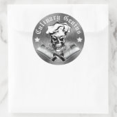 Chef Skull 3 Ronde Sticker (Tas)