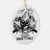 Chef Skull 4: Iron Chef Keramisch Ornament (Rechts)