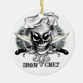 Chef Skull 4: Iron Chef Keramisch Ornament (Voorkant)