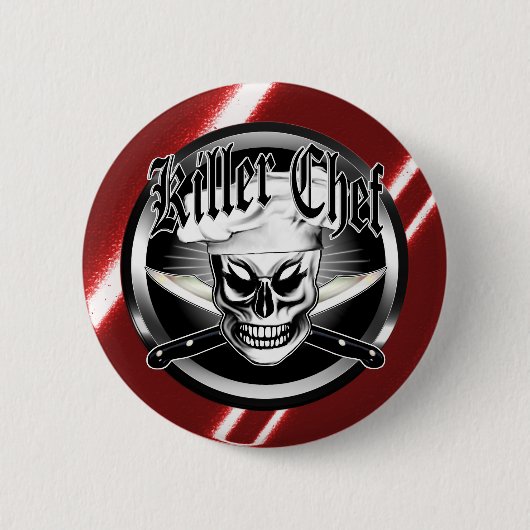 Chef Skull 4: Killer Chef Ronde Button 5,7 Cm (Voorkant)