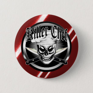 Chef Skull 4: Killer Chef Ronde Button 5,7 Cm