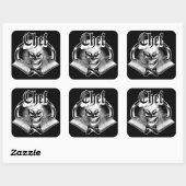 Chef Skull 4 Vierkante Sticker (Vel)