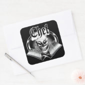 Chef Skull 4 Vierkante Sticker (Envelop)