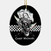Chef Skull 5 Keramisch Ornament (Rechts)