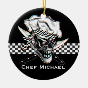 Chef Skull 5 Keramisch Ornament