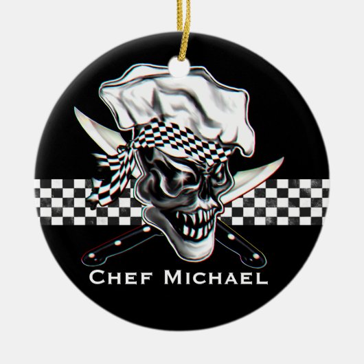 Chef Skull 5 Keramisch Ornament (Voorkant)