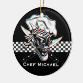 Chef Skull 5 Keramisch Ornament (Links)