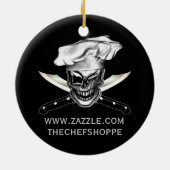 Chef Skull 5 Keramisch Ornament (Achterkant)