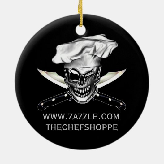 Chef Skull 5 Keramisch Ornament (Achterkant)