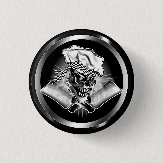 Chef Skull 5 Ronde Button 3,2 Cm (Voorkant)