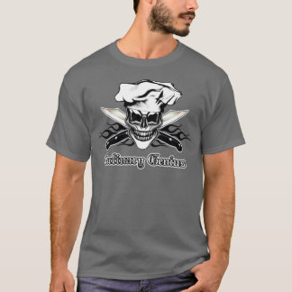 Chef Skull 6 Culinair Genius 3 zwarte vlammen T-shirt
