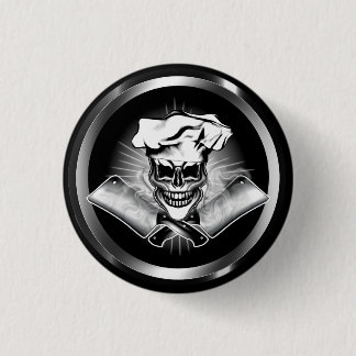 Chef Skull 6 Ronde Button 3,2 Cm