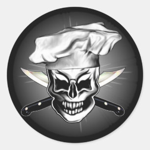 Chef Skull 6 Ronde Sticker