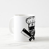 Chef Skull (B&W) Koffiemok (Voorkant links)