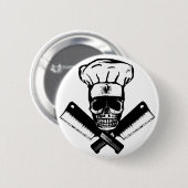 Chef Skull (B&W) Ronde Button 5,7 Cm (Voorkant /achterkant)