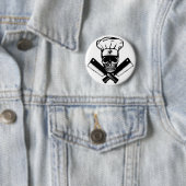 Chef Skull (B&W) Ronde Button 5,7 Cm (In situ)