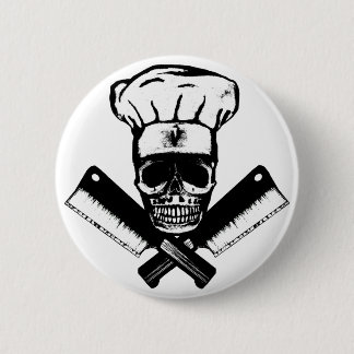 Chef Skull (B&W) Ronde Button 5,7 Cm