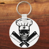 Chef Skull (B&W) Sleutelhanger (Voorkant)