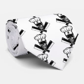 Chef Skull (B&W) Stropdas (Opgerold)