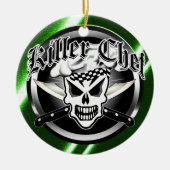 Chef Skull en Crossed Chef Knives 2 Keramisch Ornament (Voorkant)