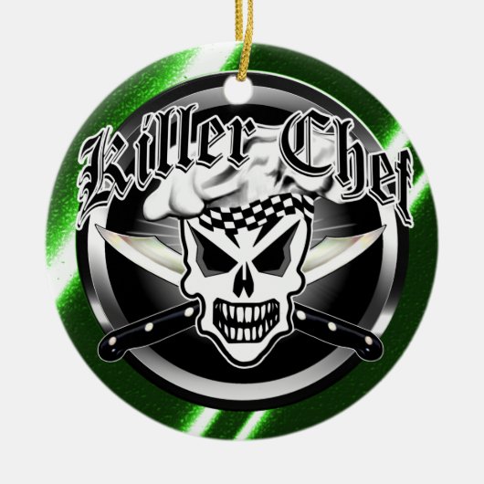 Chef Skull en Crossed Chef Knives 2 Keramisch Ornament (Voorkant)