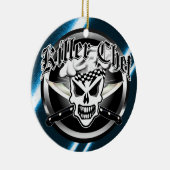 Chef Skull en Crossed Chef Knives 2 Keramisch Ornament (Rechts)