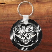 Chef Skull en Crossed Chef Knives 2 Sleutelhanger (Voorkant)