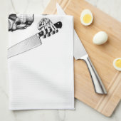 Chef Skull met Chef Knives Theedoek (Quarter Fold)