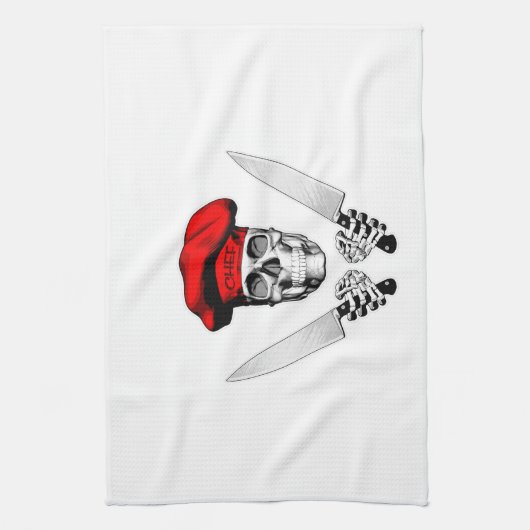 Chef Skull met Chef Knives Theedoek (Verticaal)