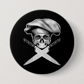 Chef Skull op Messen Ronde Button 7,6 Cm (Voorkant)