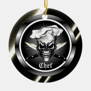 Chef Skull Ornament