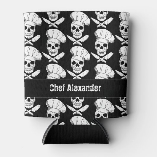 Chef Skulls met gekruiste messen Blikjeskoeler (Voorkant)